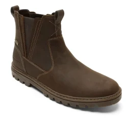 Botas>Rockport Bota Chelsea masculina para clima ou não à prova d'água Novo Couro Castanho/Camurça