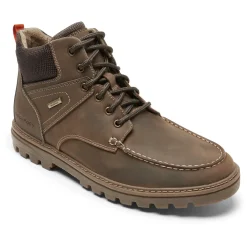 Botas>Rockport Bota Moc Toe impermeável masculina pronta para o clima Novo Couro Castanho/Camurça
