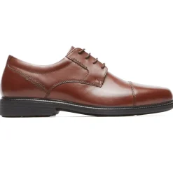 Oxfords E Cadarços>Rockport Charles Road Cap Toe Oxford masculino bronzeado