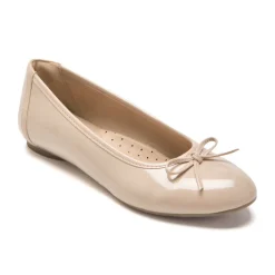 Sapatilhas>Rockport Flat de balé Reagan feminino Sintético Envernizado Bege Neutro