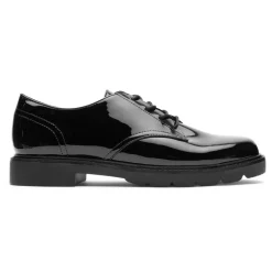 Sapatos>Rockport Kacey Oxford feminino Sintético Preto Patenteado