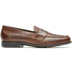 Mocassins E Slip-ons>Rockport Mocassim clássico masculino Marrom escuro