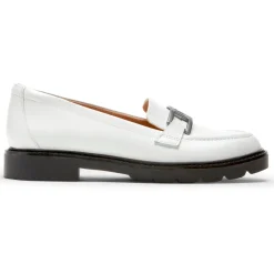 Mocassins>Rockport Mocassim feminino com corrente Kacey Lthr Branco
