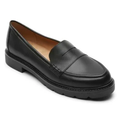 Mocassins>Rockport Mocassim feminino Kacey Penny Couro preto