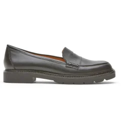Mocassins>Rockport Mocassim feminino Kacey Penny Couro preto