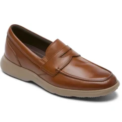 Mocassins E Slip-ons>Rockport Mocassim masculino Truflex Dressports Penny Bronzeado Britânico