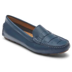 Mocassins>Rockport Mocassim tecido Bayview feminino Pedra Azul