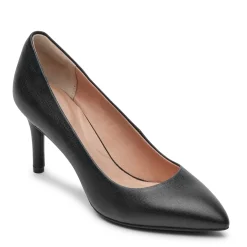 Saltos>Rockport Salto bico fino feminino Total Motion 75mm Couro com textura preta