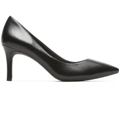 Saltos>Rockport Salto bico fino feminino Total Motion 75mm Couro preto