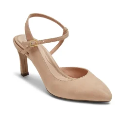 Saltos>Rockport Salto com tiras Sheehan Total Motion feminino Camurça Bege