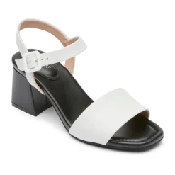 Saltos>Rockport Salto feminino Farrah com 2 tiras Branco preto