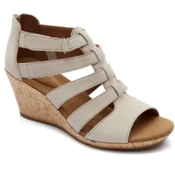 Sandálias E Cunhas>Rockport Sandália Gladiadora Briah Feminina Novo Nubuck Taupe