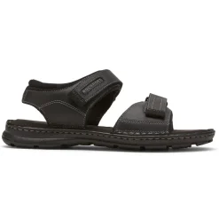 Sandálias>Rockport Sandália masculina Darwyn Quarter-Strap Couro Preto 2