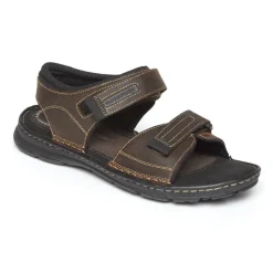 Sandálias>Rockport Sandália masculina Darwyn Quarter-Strap Couro Marrom Ii