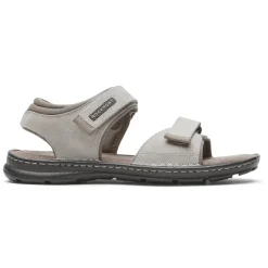 Sandálias>Rockport Sandália masculina Darwyn Quarter-Strap Pedra Nobuck