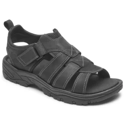 Sandálias>Rockport Sandália masculina Springboro Rocklake Fisherman Preto