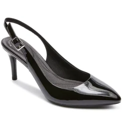 Sapatos>Rockport Sapato Slingback Feminino Total Motion 75Mm Patente Negra