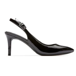 Sapatos>Rockport Sapato Slingback Feminino Total Motion 75Mm Patente Negra