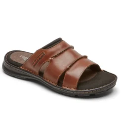 Sandálias>Rockport Slide Darwyn masculino Treinador Marrom